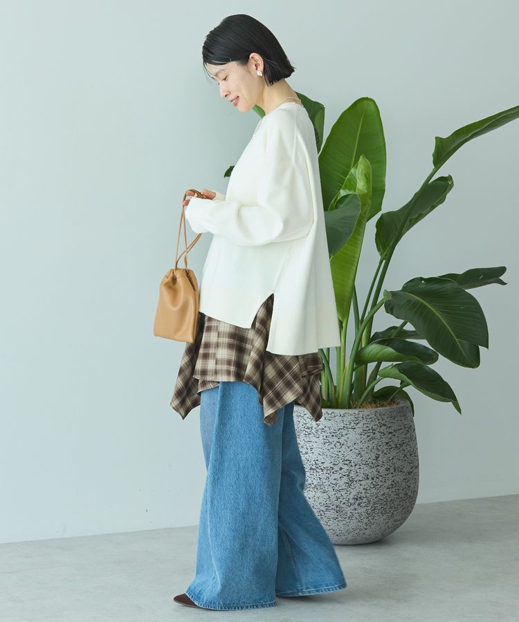 AMERICAN HOLIC「【WEB限定】バイパチサイドスリットニットプルオーバー＜静電気軽減＞」|ニット・セーター|