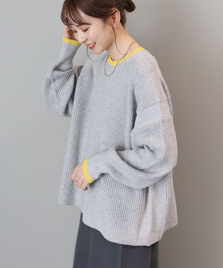 AMERICAN HOLIC「【WEB限定】配色ラインニットプルオーバー」|ニット・セーター|Oatmeal