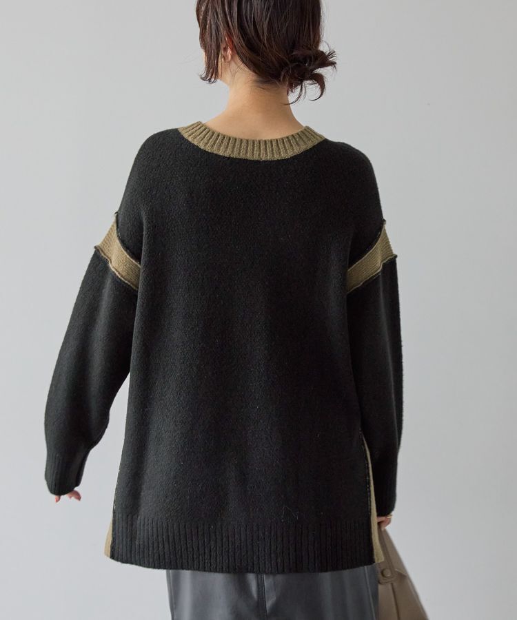 AMERICAN HOLIC「バイカラーニットプルオーバー【WEB限定カラー有り】」|ニット・セーター|