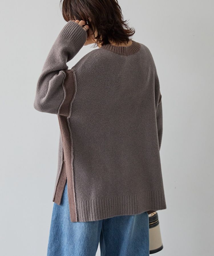 AMERICAN HOLIC「バイカラーニットプルオーバー【WEB限定カラー有り】」|ニット・セーター|