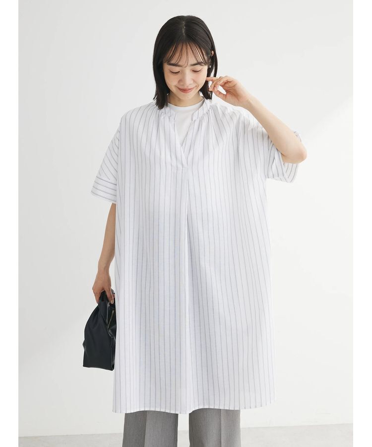 Green Parks「綿麻混スキッパーミニワンピース」|ワンピース|