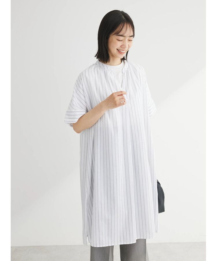 Green Parks「綿麻混スキッパーミニワンピース」|ワンピース|