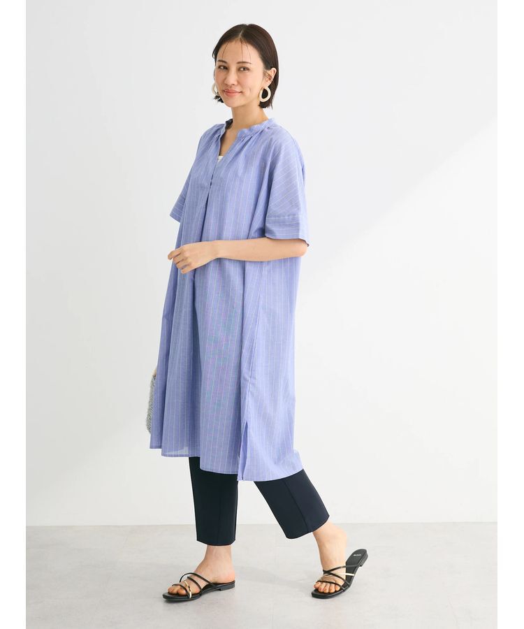 Green Parks「綿麻混スキッパーミニワンピース」|ワンピース|