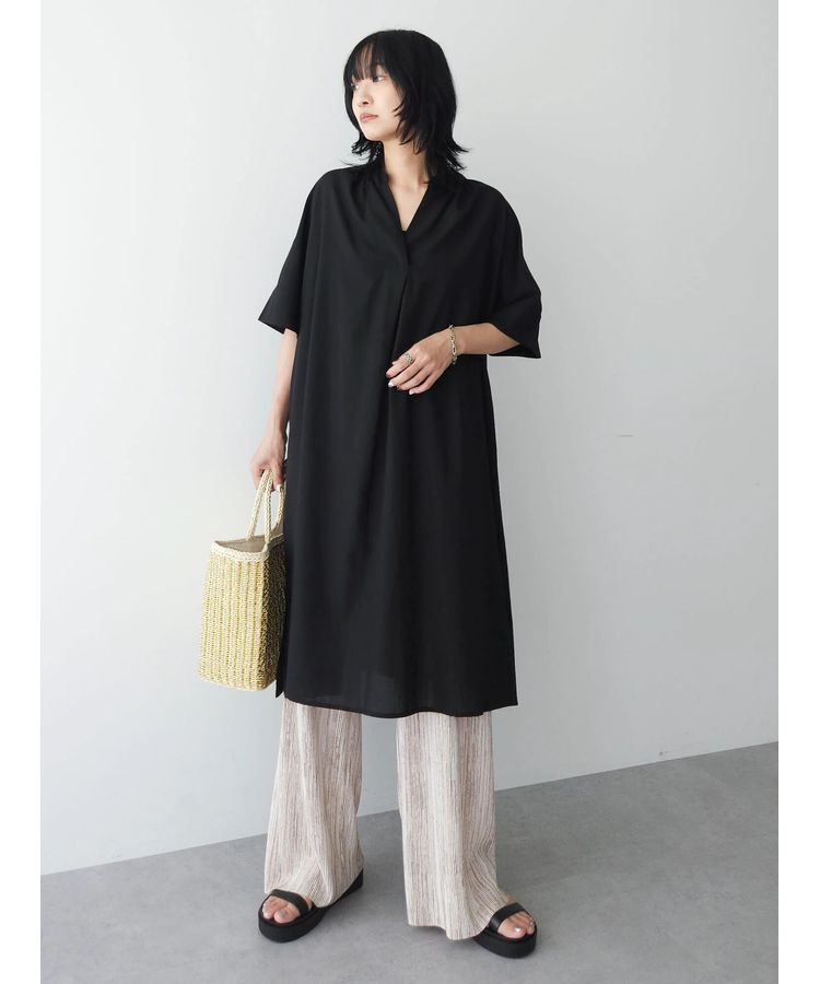 Green Parks「綿麻混スキッパーミニワンピース」|ワンピース|
