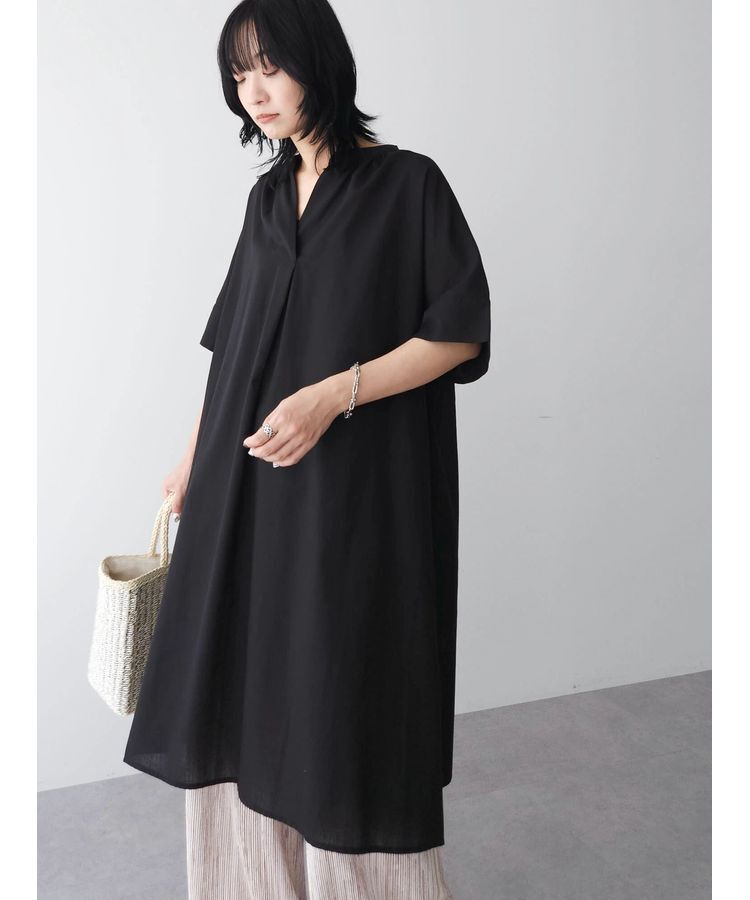 Green Parks「綿麻混スキッパーミニワンピース」|ワンピース|