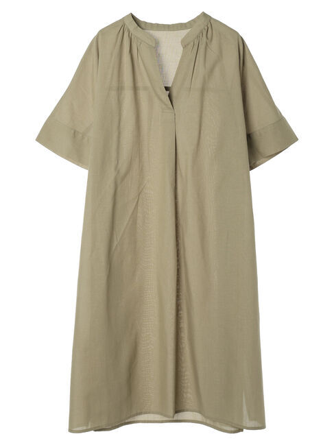 Green Parks「綿麻混スキッパーミニワンピース」|ワンピース|