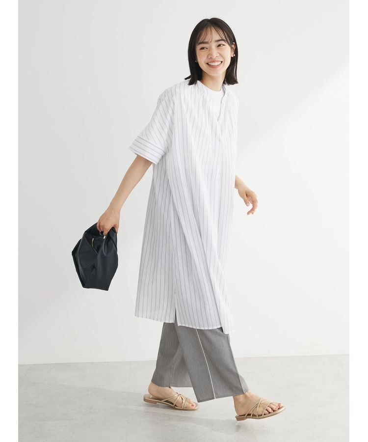 Green Parks「綿麻混スキッパーミニワンピース」|ワンピース|