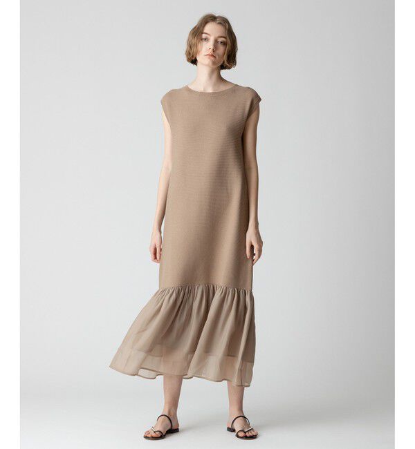 allureville「ドッキングヘムワンピース」|ワンピース|ベージュ