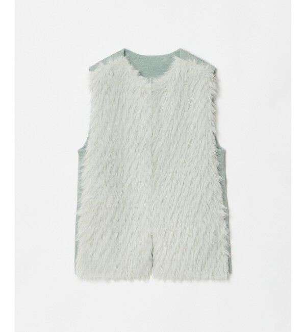 allureville「ジャガードフェイクファーコンビニットジレ」|ベスト・ジレ|