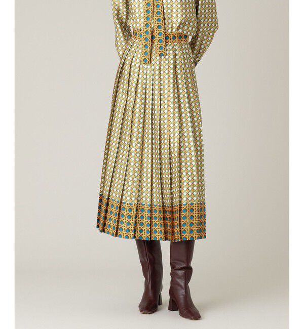 LOULOU WILLOUGHBY「【LOULOU WILLOUGHBY】バスケットプリントプリーツスカート」|スカート|