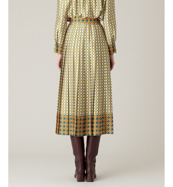 LOULOU WILLOUGHBY「【LOULOU WILLOUGHBY】バスケットプリントプリーツスカート」|スカート|