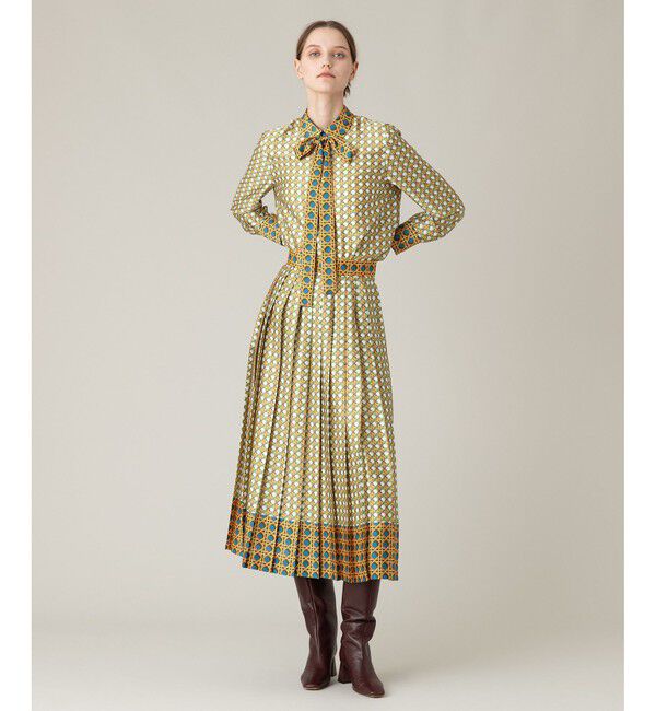 LOULOU WILLOUGHBY「【LOULOU WILLOUGHBY】バスケットプリントプリーツスカート」|スカート|