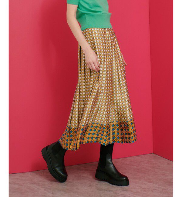 LOULOU WILLOUGHBY「【LOULOU WILLOUGHBY】バスケットプリントプリーツスカート」|スカート|