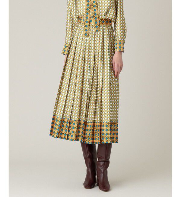 LOULOU WILLOUGHBY「【LOULOU WILLOUGHBY】バスケットプリントプリーツスカート」|スカート|