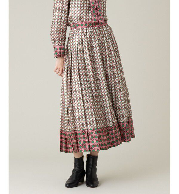 LOULOU WILLOUGHBY「【LOULOU WILLOUGHBY】バスケットプリントプリーツスカート」|スカート|