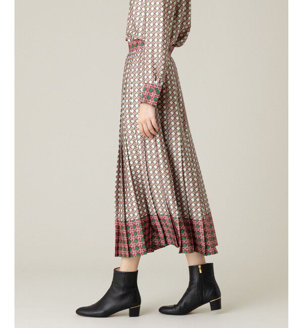 LOULOU WILLOUGHBY「【LOULOU WILLOUGHBY】バスケットプリントプリーツスカート」|スカート|