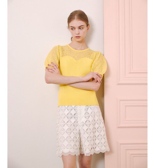 LOULOU WILLOUGHBY「【LOULOU WILLOUGHBY】レーシーニットビスチェプルオーバー」|ニット・セーター|