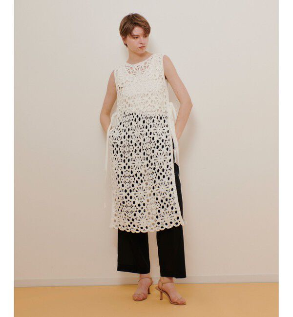 allureville「マクラメ刺繍ワンピース」|ワンピース|オフホワイト