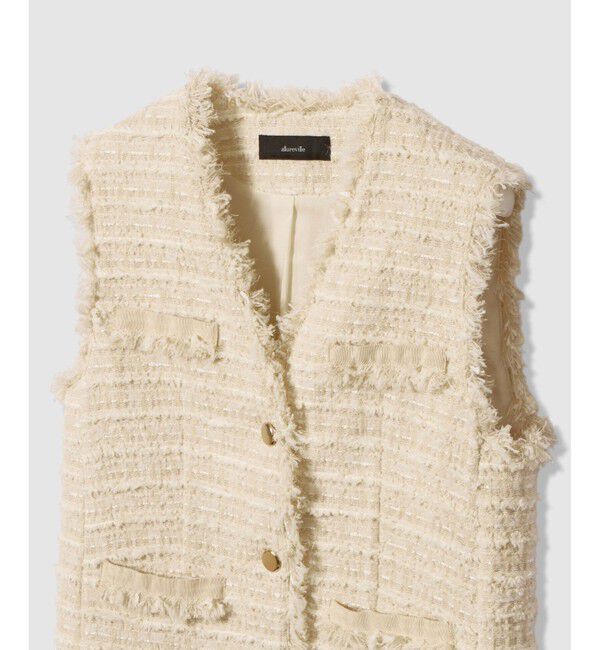 allureville「ジオリカツィードフリンジジレ」|ベスト・ジレ|