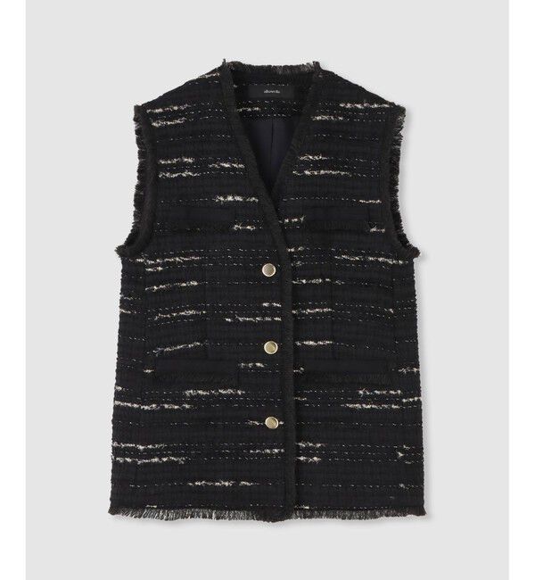 allureville「ジオリカツィードフリンジジレ」|ベスト・ジレ|