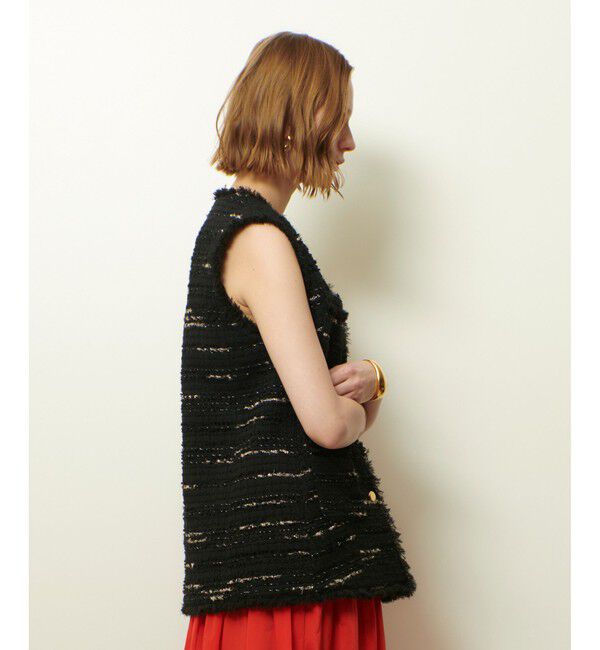 allureville「ジオリカツィードフリンジジレ」|ベスト・ジレ|