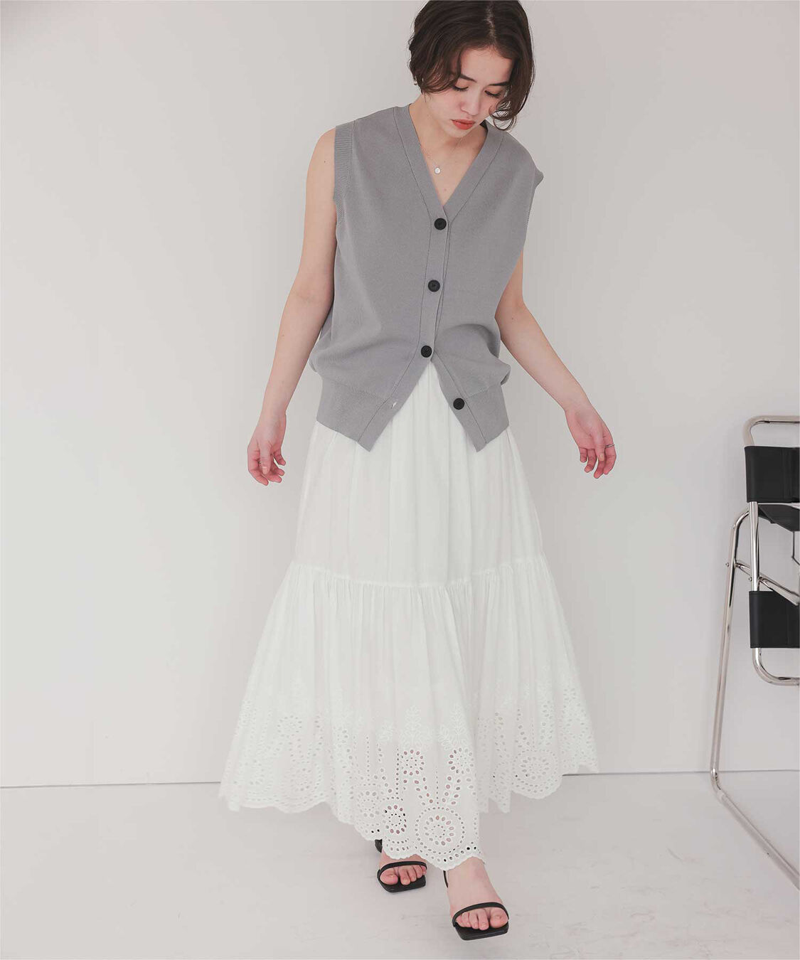 titivate「刺繍レースギャザースカート」|スカート|