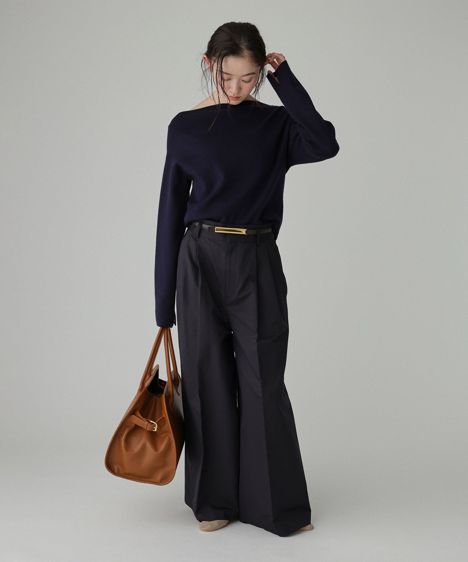 BABYLONE「シャンブレー2タックチノパンツ」|チノ|