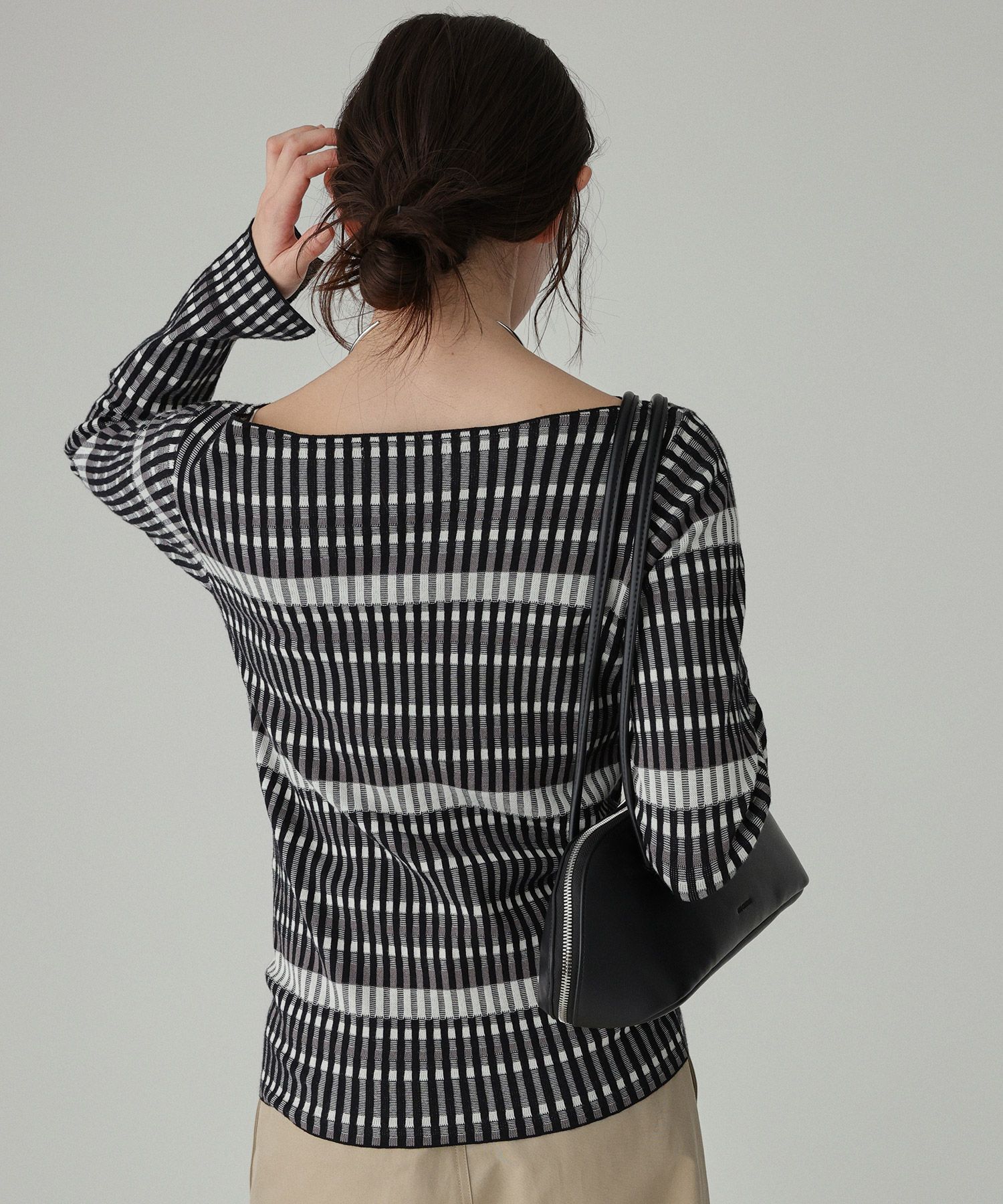 BABYLONE「ギンガム柄プルオーバー」|ニット・セーター|