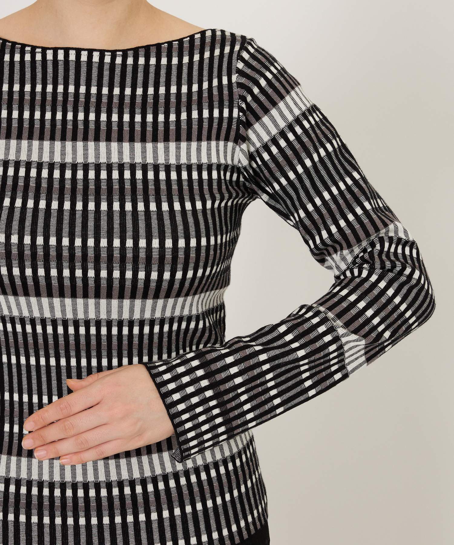 BABYLONE「ギンガム柄プルオーバー」|ニット・セーター|