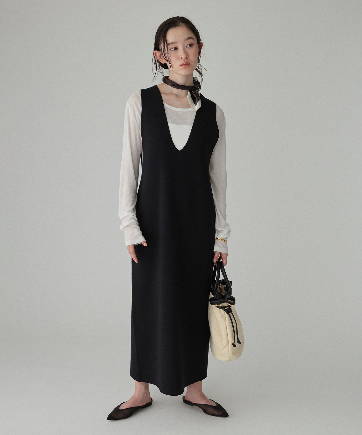 BABYLONE「ミラノリブニットワンピース」|ワンピース|ﾌﾞﾗｯｸ