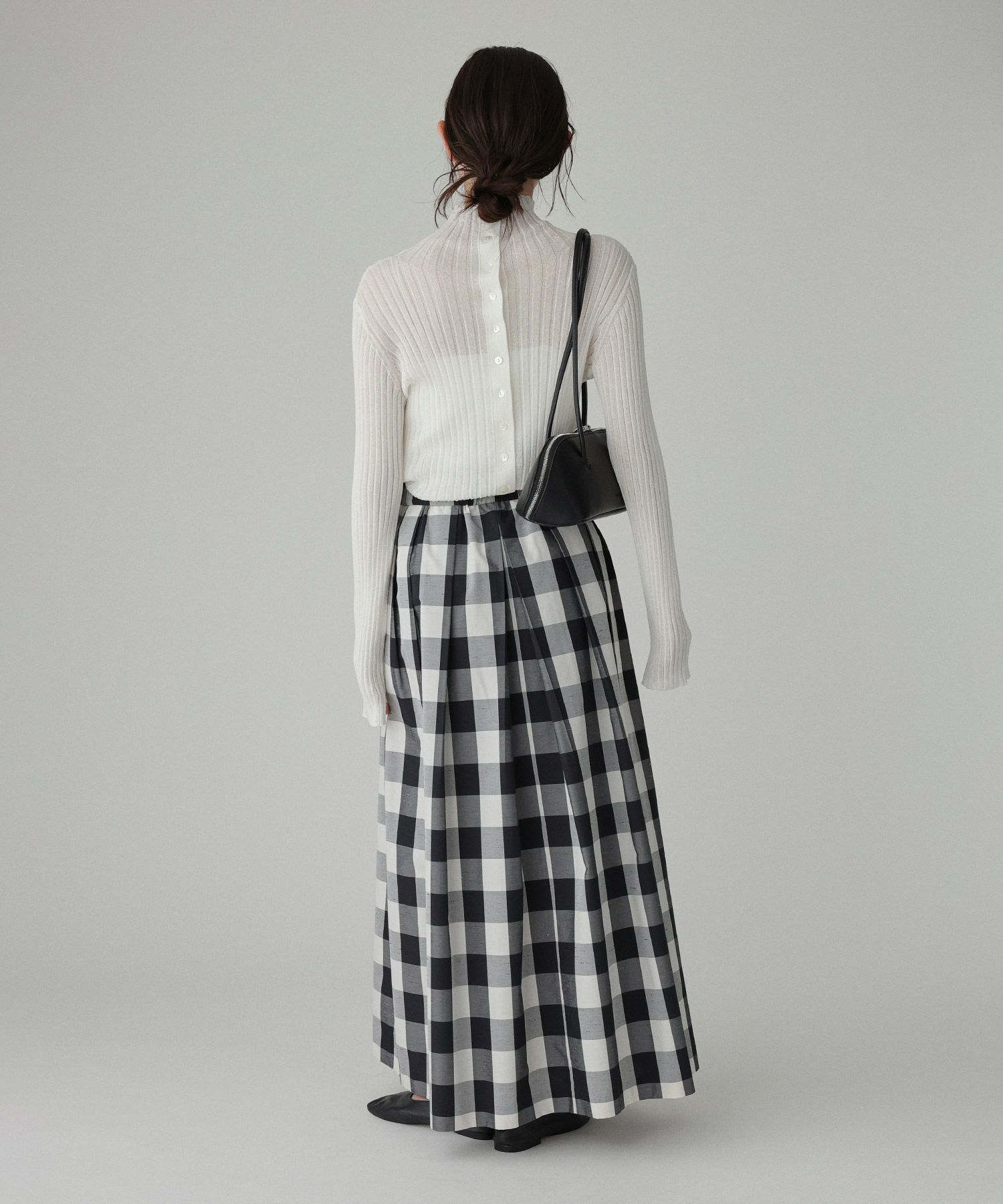 BABYLONE「チェックシャンタンスカート」|スカート|