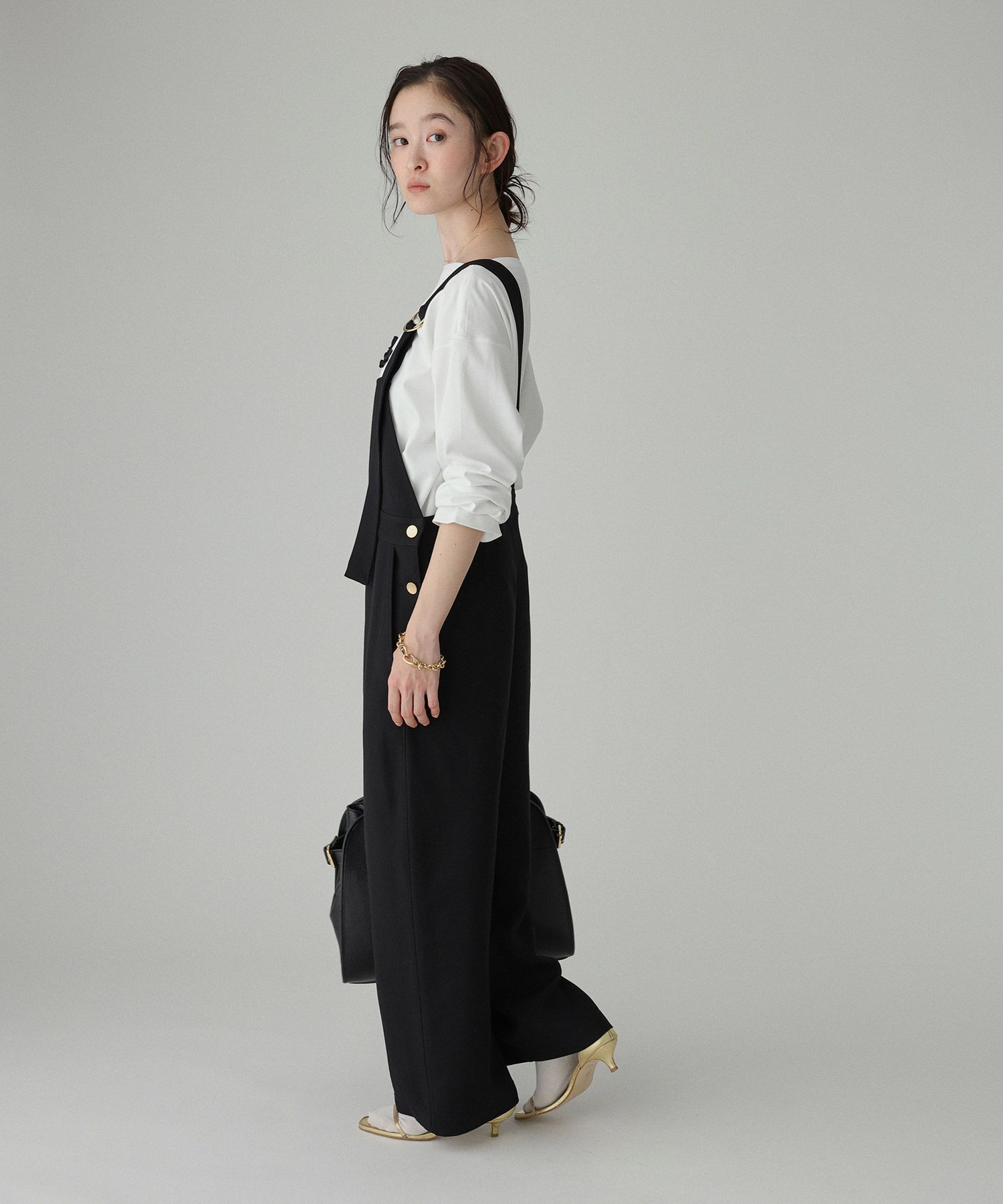 BABYLONE「ヴィスコースダブルクロスサロペット」|オールインワン|