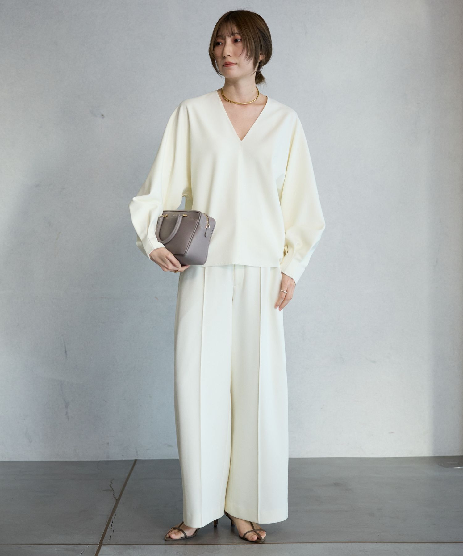 BABYLONE「【多機能素材】ジョーゼットスラックス」|スラックス|