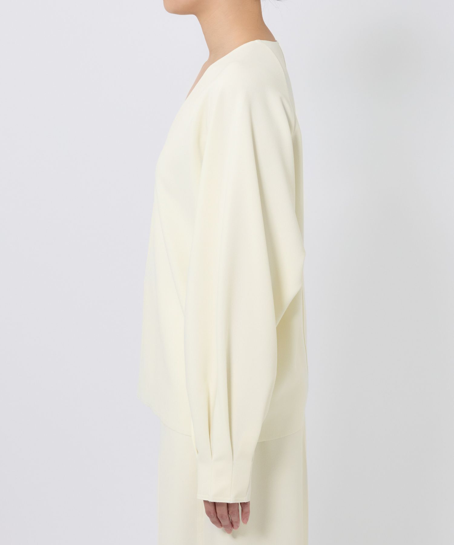 BABYLONE「【多機能素材】ジョーゼットVネックプルオーバー」|シャツ・ブラウス|