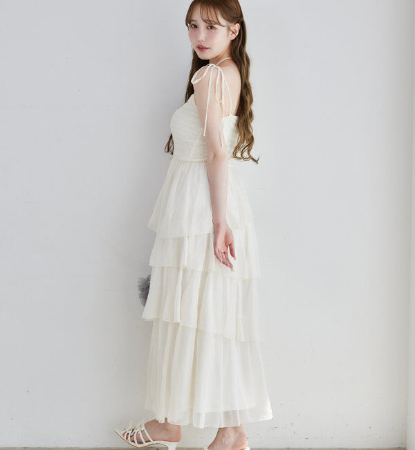  「ティアードシアーロングワンピ」|ワンピース|
