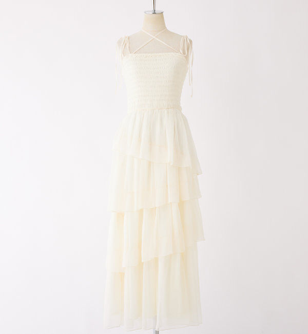  「ティアードシアーロングワンピ」|ワンピース|