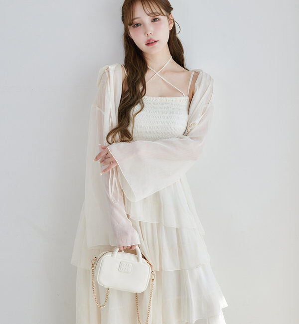  「ティアードシアーロングワンピ」|ワンピース|