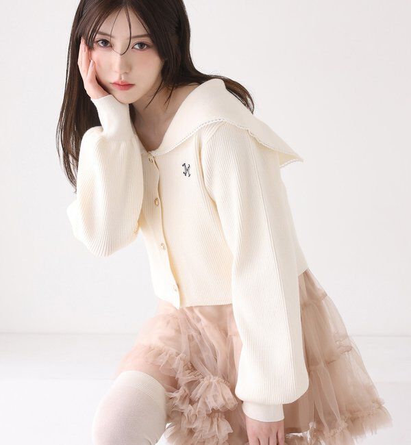  「ロゴ刺繍セーラーニット」|ニット・セーター|