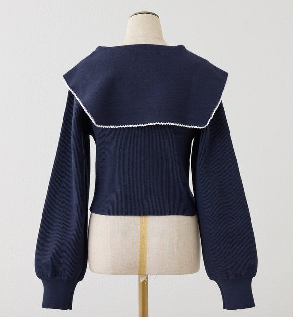  「ロゴ刺繍セーラーニット」|ニット・セーター|