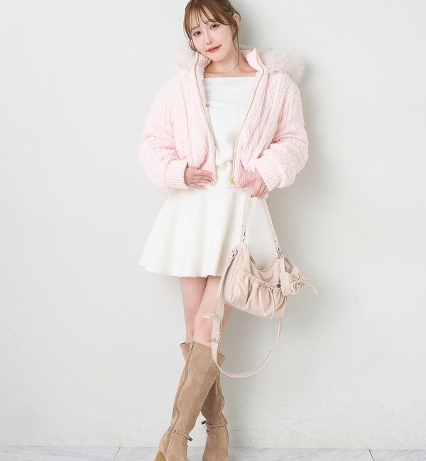  「ミニバッグチャーム付きドロストリボンバッグ」|ショルダー・メッセンジャー|