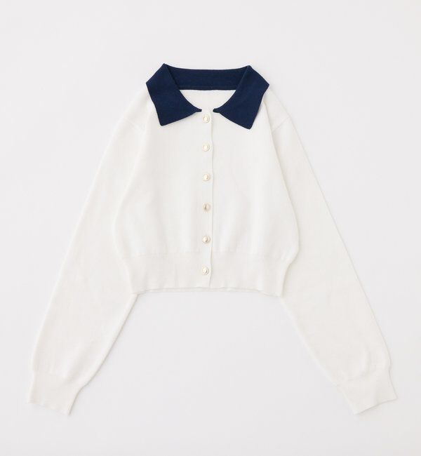  「配色衿付きニット」|ニット・セーター|オフホワイト