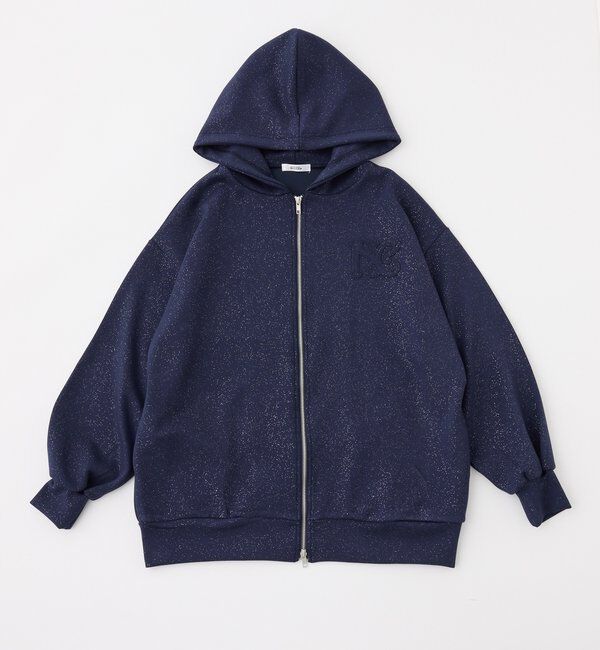  「ロゴグリッターパーカー」|プルオーバー|ネイビー