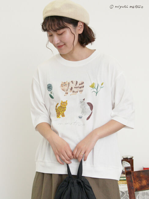 Samansa Mos2「【miyuki matsuo&times;Samansa Mos2】タックTシャツ」|Tシャツ・カットソー|オフホワイト