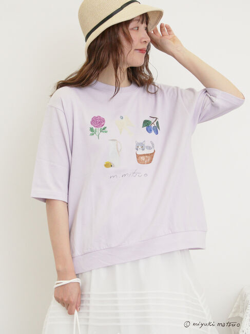 Samansa Mos2「【miyuki matsuo&times;Samansa Mos2】タックTシャツ」|Tシャツ・カットソー|