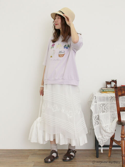 Samansa Mos2「【miyuki matsuo&times;Samansa Mos2】タックTシャツ」|Tシャツ・カットソー|