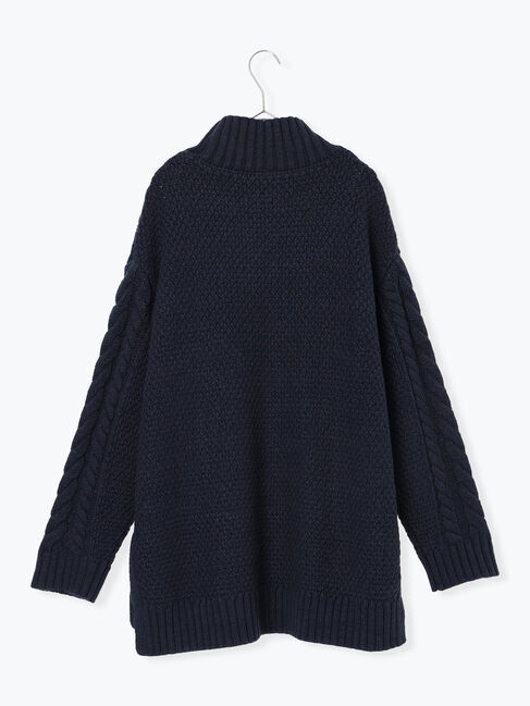 sm2rhythm「ハイネックケーブルニットプルオーバー」|ニット・セーター|