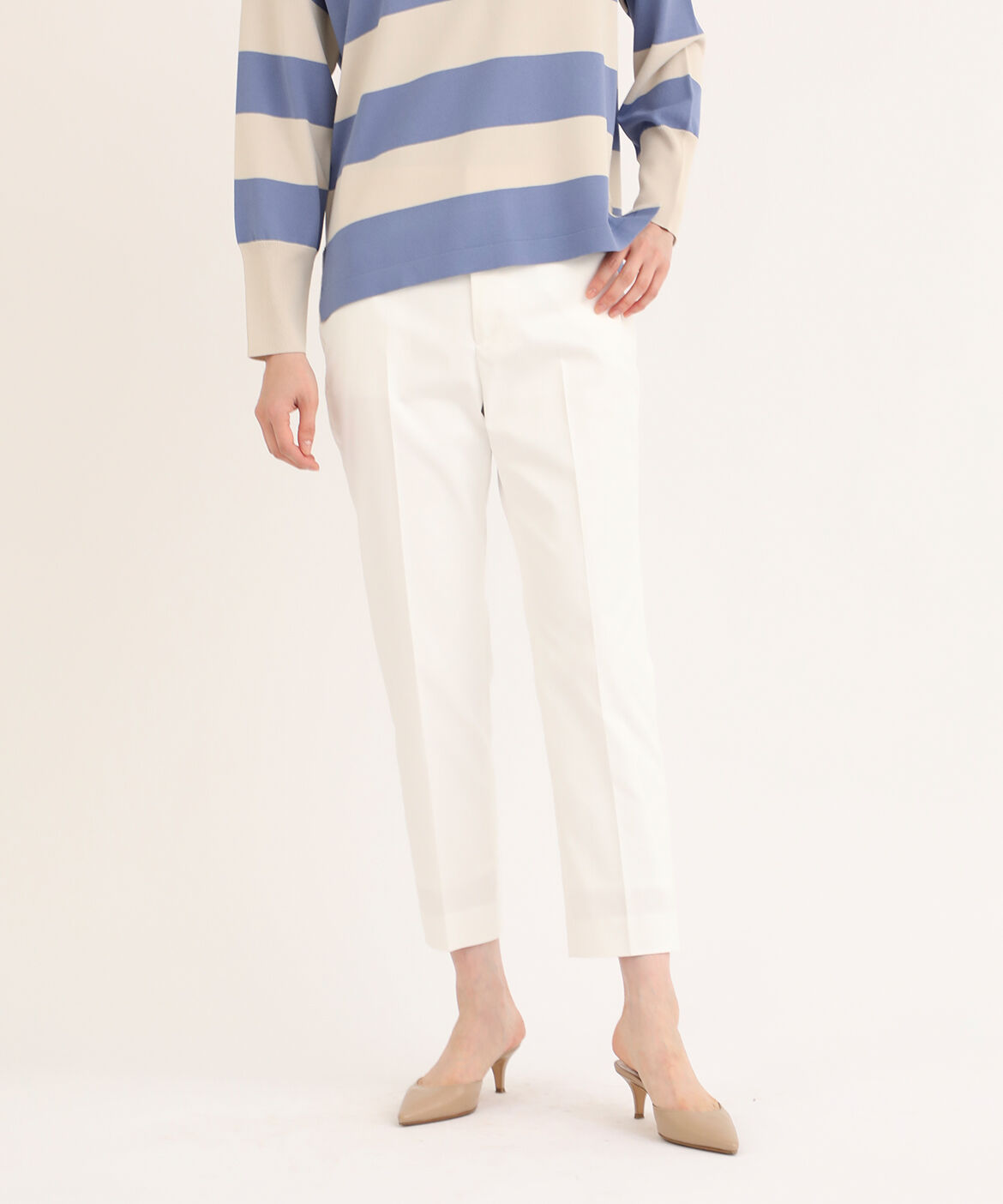 7-IDconcept.「コットンポリエステルストレッチベーシックパンツ」|その他|ホワイト