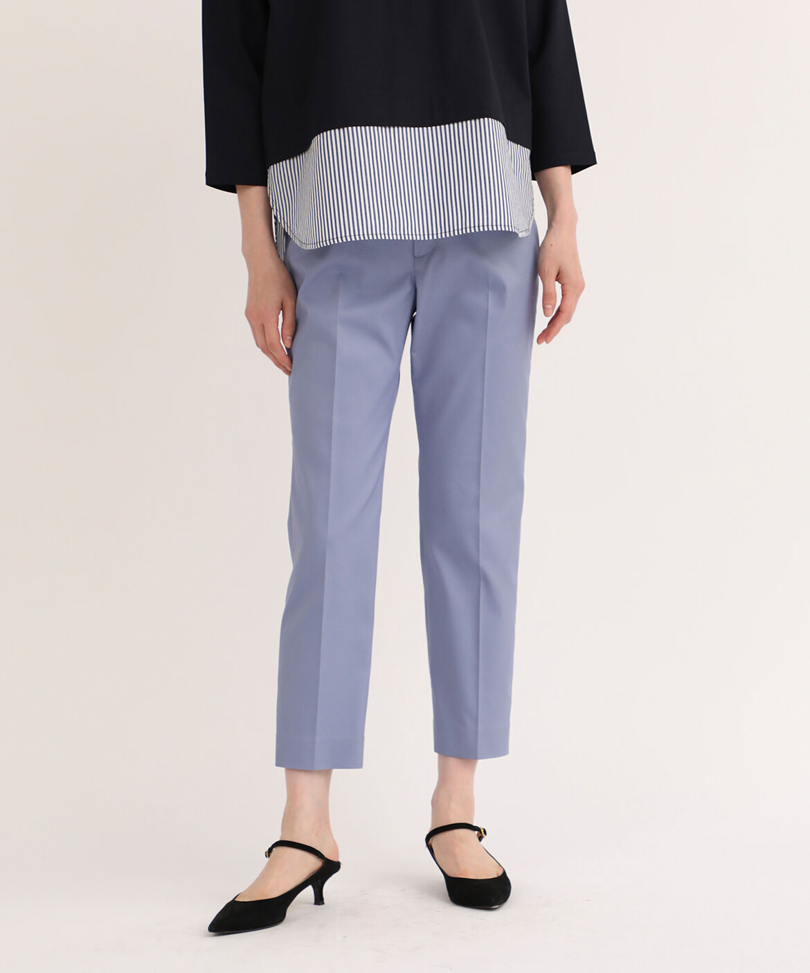 7-IDconcept.「コットンポリエステルストレッチベーシックパンツ」|その他|ブルー1