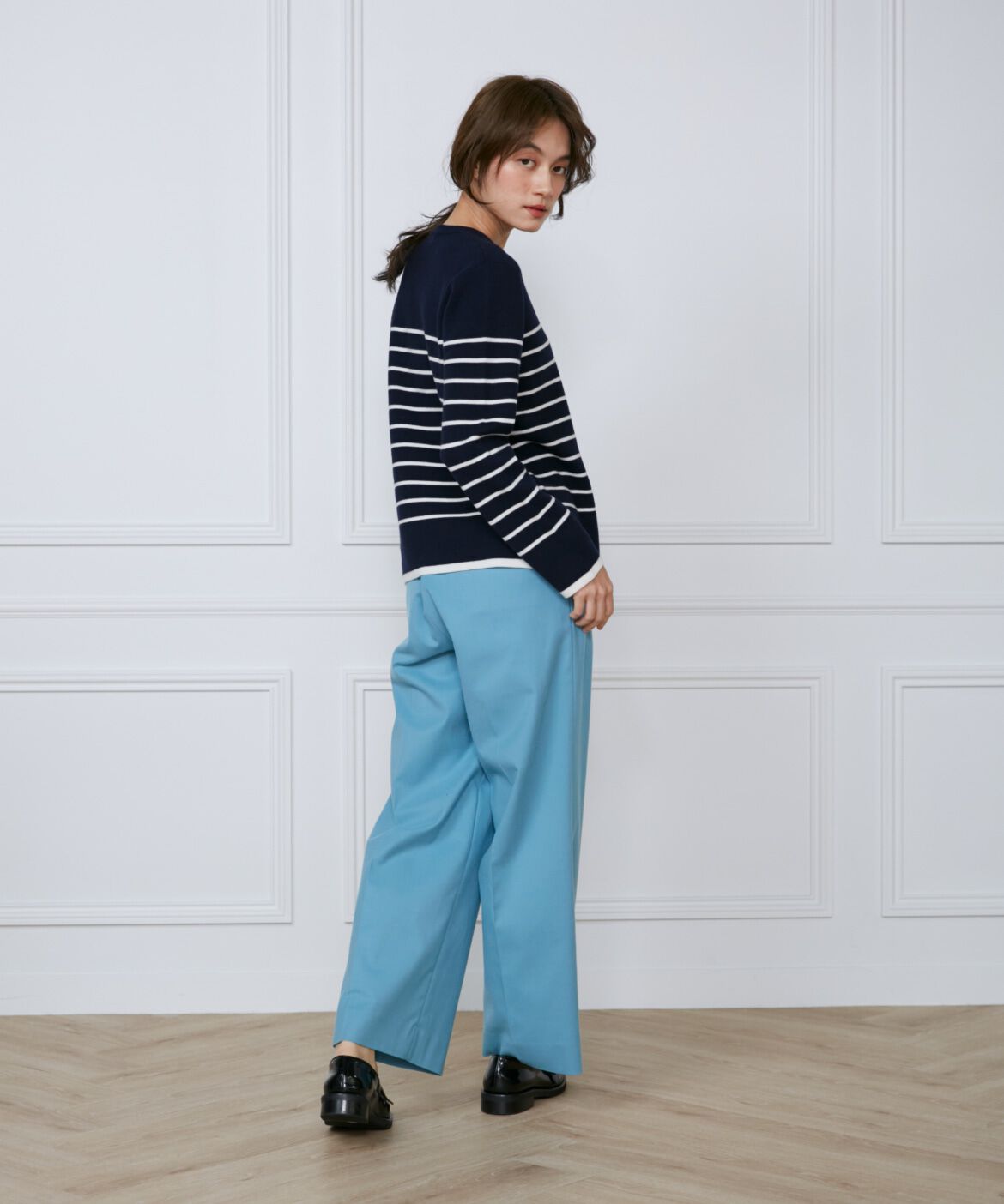 INED「《大きいサイズ》メタルボタンニットプルオーバー」|ニット・セーター|