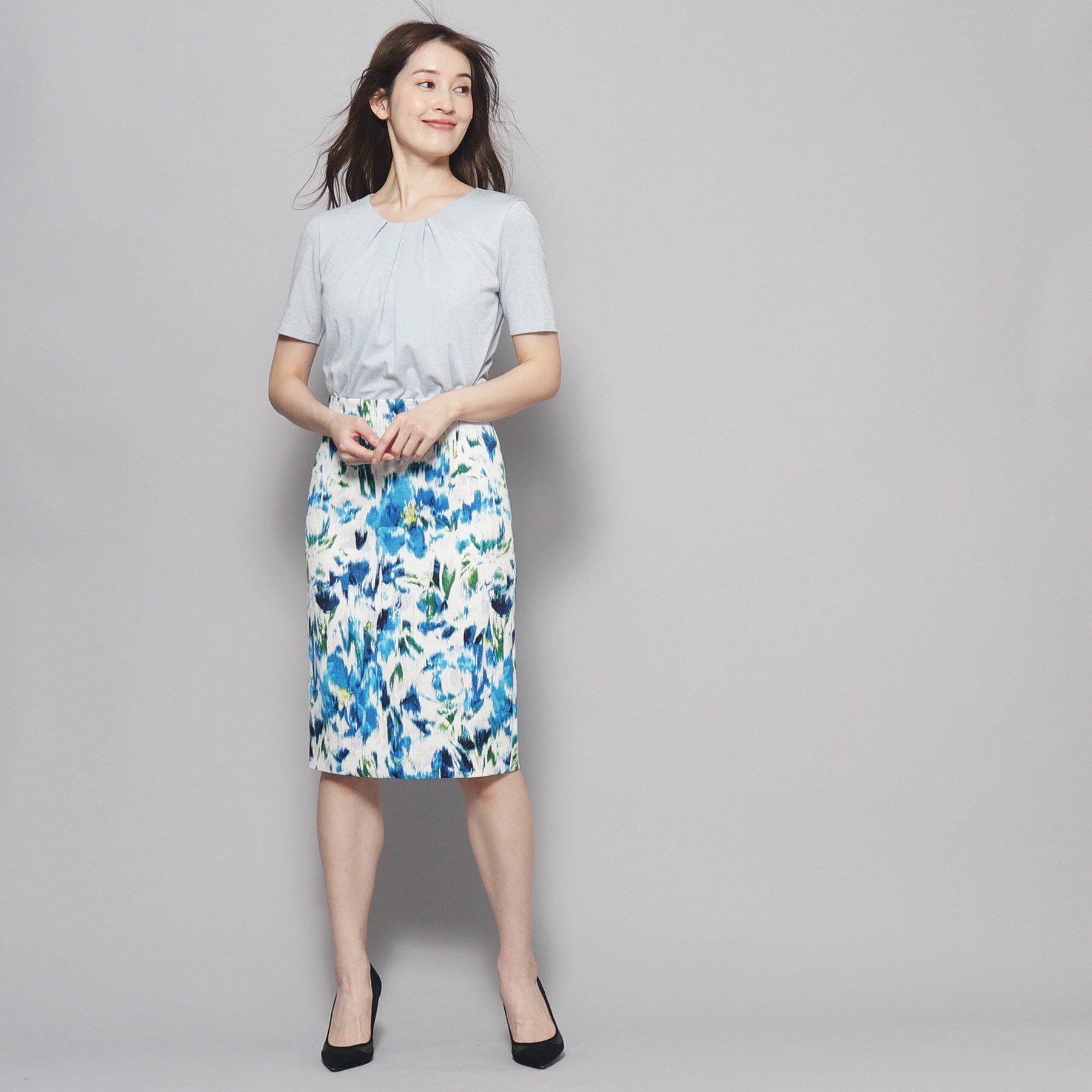 COUP DE CHANCE「【洗える／日本製／ラメ入り】上品ラウンドネックプルオーバー」|Tシャツ・カットソー|